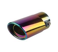 curved exhaust pipe Car Accessories Automobile Exhaust Pipe Sleeve Tail Throat Muffler Tip Gold Silencing Stainless Steel Modified Exhaust Pipe(Colored straight)