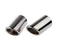 curved exhaust pipe For Audi For A4 For A4L For Q5 For Q3 For A5 For A6 For A6L For A8 For A8L 2009-2016 2PCS Stainless Steel Slip-on Muffler Exhaust Tips (Silver)