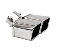 curved exhaust pipe Muffler Tip Dual Outlet Universal Square Exhaust Exhaust Pipe Stainless Steel Exhaust Nozzle Car Tail Throat Accessories(Innet 60mm B)