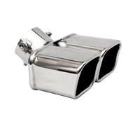 curved exhaust pipe Muffler Tip Dual Outlet Universal Square Exhaust Exhaust Pipe Stainless Steel Exhaust Nozzle Car Tail Throat Accessories(Innet 75mm B)