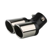 curved exhaust pipe Universal Curved Double Outlet Car Exhaust Trim Muffler Pipe Tail Car Decoration Chrome Tail Pipe Stainless Steel Car Styling