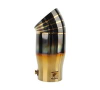 curved exhaust pipe Universal Inlet 63mm Exhaust Muffler Pipe Stainless Steel Chrome Brunt Blue Car Tail Throat Trim Rear Accessories(Black Gold)