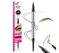 Curved Eyebrow Pen, Eyebrow Pencil Dual-Ended with 2-Fork Tip for Women, Effortlessly Creates Natural Hair-Like Brows, Lasts All-Day Waterproof & Smudge-Proof Formula for Flawless Makeup