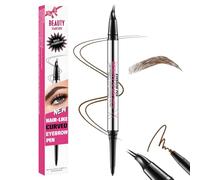 Curved Eyebrow Pen, Eyebrow Pencil Dual-Ended with 2-Fork Tip for Women, Effortlessly Creates Natural Hair-Like Brows, Lasts All-Day Waterproof & Smudge-Proof Formula for Flawless Makeup