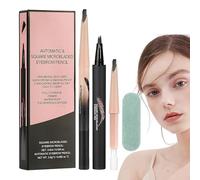Curved Eyebrow Pen - Microbladings Eyebrow Pen, Liquid Waterproof Brow Pencil With 4-Tip Fork | Precision Hair-Like Strokes, Smudge-Resistant, Long-Lasting Natural Looking Brows, Makeup Tool