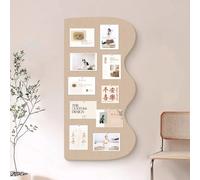 Curved Felt Pin Board for Wall Decor, Self-Adhesive Cork Board Alternative Bulletin Board Tile for Photos, Memos & Jewelry, Wall Display Panel for Home Office (Camel)