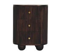 Curved Fluted 3-Drawer Bedside Table