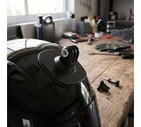 Curved for surface Helmet Mount for Ski Bike Motorcycle Curved(Black) | Flexible base design, adapts to any for contour, 7x7x5cm compact size, lightweight carry, black finish