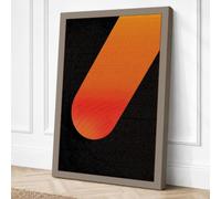 Curved Form in Red Minimalist Canvas Wall Art Print 30x20 Inch (76 x 51 cm)
