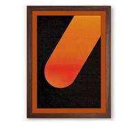 Curved Form in Red Minimalist Framed Wall Art Print A3 (42×29.7cm) Walnut, Wall Decor for Living Room, Bedroom, Office & Home, Ready to Hang, Art Gift