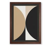 Curved Forms Minimalist Framed Wall Art Print A2 (59.4×42cm) Walnut, Wall Decor for Living Room, Bedroom, Office & Home, Ready to Hang, Art Gift