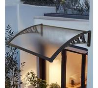 Curved Front Door Canopy Uv Resistant Sun Shelter,Windproof Roofing Canopies Porch Awning,Polycarbonate Cover Anti-Rust Bracket,Width 60/80/100/120/150cm Optional (60x60cm/24"x24",Frosted)