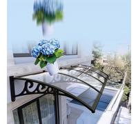 Curved Front Door CanopyUV Resistant Sun Shelter Windproof Porch Awning with AntiRust Bracket Sizes: 60150cm (80x350cm/32 x138) for Ultimate Protection