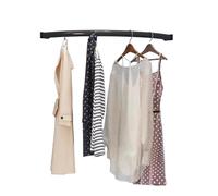 Curved Garment Rack for Fitting Rooms - C-Sd Corner Clothes Hanging Rod, Ideal for Boutique & Commercial Drying, Black 40x40cm (15.8x15.8)
