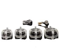 Curved Hook and Loop Ring Chastity Cage Small ABS Devices with 4 Size Cock Rings Sissy SM Lock Sex Toys for Man Gay(Botton-Clear)