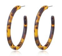 Curved Hoop Earrings with a Straight Post Fastening | Open Rounded Hoop Profile, Straight Post Structure, Coordinated 1 Pair for a Two-Piece Decorative Ear Accent