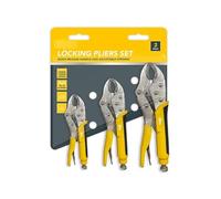 Curved Jaw Locking Pliers Set, 3 Pack, 150mm, 180mm, 225mm, Quick Release Handle, Multipack, Self Locking