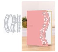 Curved Lace Die Cuts for Card Making, Flowers Metal Cutting Dies for Paper Scrapbooking, DIY Stencils for Album Party Wedding Festivals Decoration