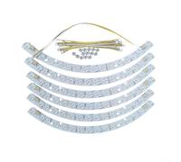 Curved LED Fan Light Strip with Optical Lens 72W Tricolor Ceiling Light Adjustable Warm Cool Daylight Uniform Illumination 6-Pack Modern Semi-Circular Design Easy Installation(Without driver)