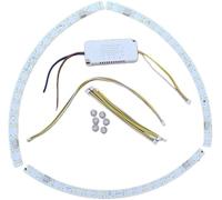 Curved LED Strip for Ceiling Fan, 18W 27W 36W Surfaces Mount Light, Modern Transparent Replacement for Pendant Lights (3PC 27W*2 + Driver)