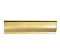 Curved Letterbox Cover - Interior Letter Tidy Flap - 280 x 78mm - Polished Brass | Front Door Letterbox Plate Cover - Interior/Exterior Mailbox Tidy - Door Post Flap