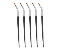 Curved Liner Brush, Pack of 5, Curved Eyeliner Brush, Multifunctional Angled Makeup Brushes, Soft Fiber Hair, Easy to Control, Sturdy Handle, Ideal for