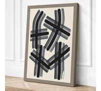Curved Lines Minimalist Canvas Wall Art Print 24x16 Inch (61 x 41 cm)