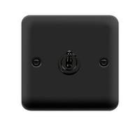 Curved Matt Black 1 Gang 2 Way 10Ax Toggle Light Switch - Se Home