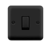 Curved Matt Black 10A 1 Gang 2 Way Ingot Light Switch - Black Trim - Se Home