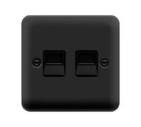 Curved Matt Black Secondary Telephone Twin Socket SE Home Black One Size