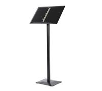 Curved Metal and Acrylic Floor Standing Lectern - Perfect for Presentations, Lectures, and Public Speaking