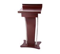Curved Metal and Solid Wood Lectern Podium Stand - Portable and Stable for Speaking Engagements