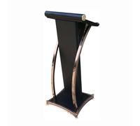 Curved Metal Lectern, Floor Standing Podium for Presentations and Conferences, Stainless Steel Design for Church, School, and Office Use