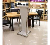 Curved Metal Lectern Floor Standing Speaking Podium Stand Up Church Pulpit Stainless Steel Conference Podium Stand for Office School