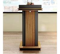 Curved Metal Podium - Elegant Solid Wood Lectern for Conferences, Church Services, School Events & Public Speaking