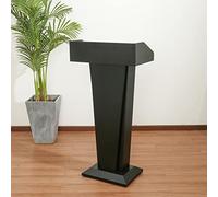 Curved Metal Podium for Conferences - Gold Presentation Stand Waterproof & Perfect for Concerts Events Public Speaking and Lectures