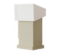 Curved Metal Podium with Storage Wooden Standing Pulpit for Conferences Large Presentation Stand with Drawers & Shelves for Lectures Events and Public Speaking