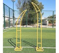 Curved Metal Wedding Arch - Yellow Cow Horn Backdrop Stand for Ceremony & Party Decorations (1.8m & 2.1m / 5.9ft & 6.8ft) - Ideal for Weddings, Birthdays & Special Events