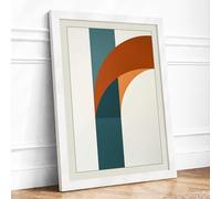 Curved Motion Minimalist Framed Wall Art Print A3 (42×29.7cm) White, Wall Decor for Living Room, Bedroom, Office & Home, Ready to Hang, Art Gift