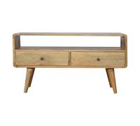 Curved Oak-ish Media Unit