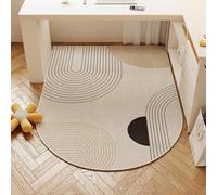 Curved-pattern Computer Gaming Chair Cushion With Multi-functional Wooden Floor Protection(Khaki,100 * 120cm)