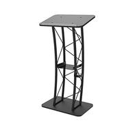 Curved Podium Stand, Portable Lectern with Interior Shelf for Church, School, Office Presentations and Speeches
