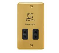 Curved Polished Brass Shaver Socket 115v/230v SE Home Gold One Size
