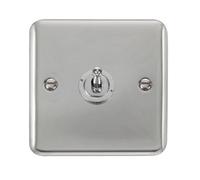 Curved Polished Chrome 1 Gang 2 Way 10Ax Toggle Light Switch - Se Home