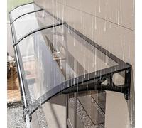 Curved Polycarbonate Awning for Doors & Windows - Aluminum Canopy with Rain Gutters, UV Protection, Snow Resistance - 120cm x 120cm Outdoor Shelter for Home & Patio