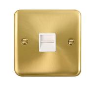 Curved Satin Brass Master Telephone Single Socket SE Home Gold One Size