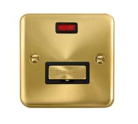Curved Satin / Brushed Brass 13A Fused Ingot Connection Unit With Neon - Black Trim - Se Home