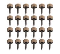 Curved Self-tapping Screws with Decorative Caps, Copper, 24pcs 9mm