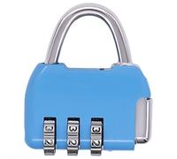 Curved Shackle Combination Padlock for Two Luggage, Blue | Compact Padlock Form for Luggage, Three-Number Combination Access, Portable Construction for Keeping Paired Pulls