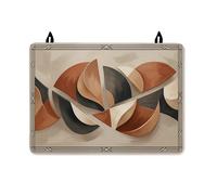 Curved Shapes Stove Top Cover for Electric Stove, Modern Contemporary Geometric Patterns Layered Forms None Earthy Tones Pu Surface Stovetop Cover Board for Glass Surface Kitchen Decor 28x20 Inch